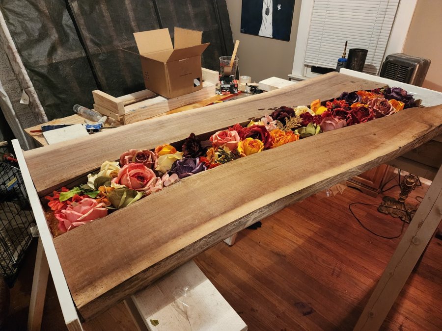 Live-edge epoxy table