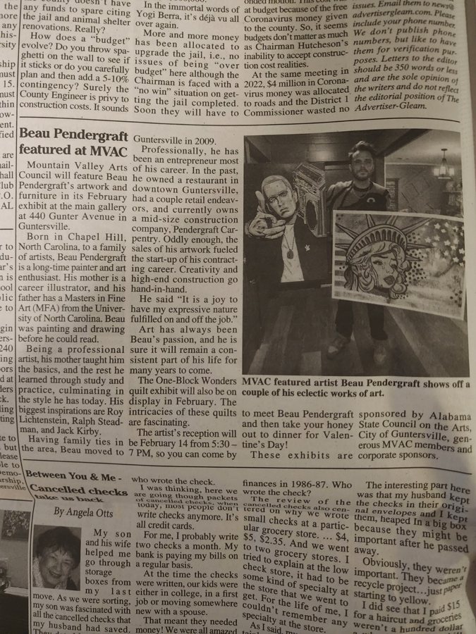 Local newspaper feature